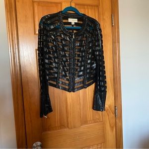 Bagatelle metallic striped and mesh jacket